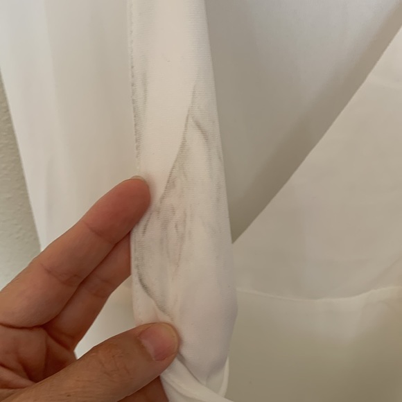 Lulu’s Rise to the Occasion White Midi Wrap Dress NWT SIZE MEDIUM - Picture 9 of 9